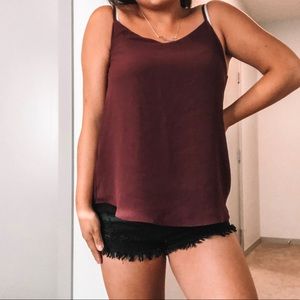 maroon/purple colored tank top